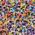 Perles rondes colorées Evil Eye turc pour la fabrication de bijoux DIY et artisanat - Lot de 25 / 5mm