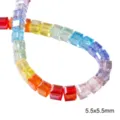 Rainbow faceted crystal glass square beads 5.5mm for DIY jewelry making accessories - Faceted Sugar Cube Beads