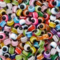 Perles en résine Evil Eye rondes colorées assorties pour la création de bijoux DIY - Lot de 25 / 6mm