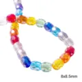 Multicolor faceted glass crystal beads in 8x8.5mm size for DIY jewelry making crafts - Faceted Barrel Bead