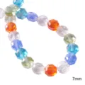 Faceted 7mm multi-colored glass crystal beads for DIY bracelets and necklaces jewelry making - Faceted Octagonal Flat Beads