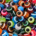Perles œil turc rondes de couleurs assorties pour la création de bijoux DIY - Lot de 25 / 12mm