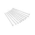 Premium silver arc surface T-shaped head pins for DIY jewelry making and bead crafts - Length 20mm Thickness 0.6mm (10 Pieces/Pack) / White Gold Plated