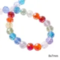 8x7mm multi-color faceted glass crystal beads for DIY jewelry making - Faceted Flower Beads