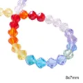 Faceted rainbow crystal glass beads for jewelry making, size 8x7mm, DIY craft beads - Faceted Rhombic Beads