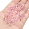 10mm faceted pink crystal glass beads for DIY bracelet making and jewelry crafts - Round Beads / 10mm Approx 42 Pcs / Pink