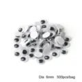 6mm self-adhesive black and white googly eyes for DIY crafts, bulk pack of 500 pieces - 6mm (500 Pieces/Pack)