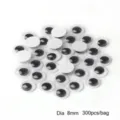 8mm self-adhesive black and white googly eyes for DIY crafts, 300 pieces per bag - 8mm (300 Pieces/Pack)