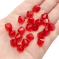 Vibrant 10mm red faceted diamond crystal beads for DIY handmade jewelry accessories - Diamond Pattern / 10mm Approx 46 Pcs / Red