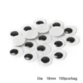18mm black and white googly eyes with adhesive backing for DIY craft projects, 100 pieces - 18mm (100 Pieces/Pack)
