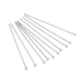 Silver-plated round head T-pins for DIY jewelry making and beading - Length 35mm Thickness 0.6mm (10 Pieces/Pack) / White Gold Plated
