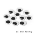 20mm self-adhesive googly eyes for DIY crafts, 50 pieces per bag, black and white - 20MM (50 Pieces/Pack)