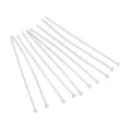 Bright silver T-shape flat head pins for DIY jewelry making and handmade beading accessories - Length 40mm Thickness 0.6mm (10 Pieces/Pack) / White Gold Plated