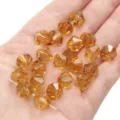 Premium 10mm faceted amber bicone crystal beads for DIY jewelry making and handmade bracelets - Diamond Pattern / 10mm Approx 46 Pcs / Brown