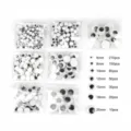 Selection of black and white wiggle eyes with adhesive back in sizes from 6mm to 20mm - Mixed Sizes 6/8/10/12/15/18/20mm