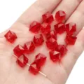 10mm red faceted rhombic crystal beads for DIY handmade jewelry and bracelet making - Cube / 10mm Approximately 36 Pieces / Red