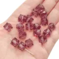 10mm faceted amethyst crystal rhombus beads for DIY jewelry making - Cube / 10mm Approximately 36 Pieces / Fuschia
