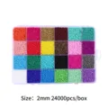 2mm bunte Glasperlen Set in 24er Box, 24000 Stück für DIY Schmuckherstellung - 24 Farben Glasperlen-Set (2mm) / 24 Gitter / 24000 Stück