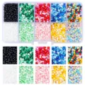 Juego de 10 compartimentos de cuentas de semillas para hacer joyas DIY - Caja de 10 Rejillas / 3mm (Aprox. 2200 Piezas) / Pintado Color Sólido