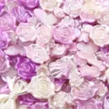 Gradient pink purple ABS pearl rose and butterfly beads for DIY jewelry hair accessories - 20g/Pack (Approx 15-60 Pcs) / Purple Glow