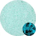 Leuchtende mintgrüne Glasperlen für DIY-Schmuck mit nächtlichem blauem Leuchteffekt. - 2.5mm (10g/Packung) / Blaugrün