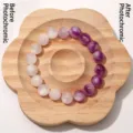 UV photochromes Harzperlenarmband von Weiß zu Violett wechselnd - Lila Glitzer UV Wechsel Mondstein (BSB154)