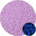 Leuchtende lila Glasperlen für DIY-Schmuckherstellung mit blauem Glow-in-the-Dark-Effekt - 2.5mm (10g/Packung) / Fuchsie