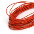 Bright red round faux leather cord for DIY bracelet and necklace jewelry making - Diameter 2mm 5m / Orange Red