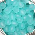 Himmelblaue matte Acrylperlen mit gummierter Textur für DIY-Schmuckherstellung - 8mm / 10 Stück Packung / Blau