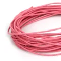 High quality bright pink round faux leather cord for DIY jewelry making and handicraft projects - Diameter 2mm 5m / Pink