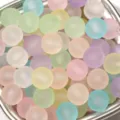 Pastellmatte Acrylperlen mit Gummioberfläche für DIY-Handarbeitsschmuckzubehör - 8mm / 30er Pack / Mehrfarbig