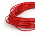 Vibrant red round faux leather cord bundle for DIY bracelet and necklace crafts. - Diameter 2mm 5m / Red
