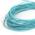 Light blue circular imitation cowhide rope coil for DIY jewelry making and craft projects - 2mm Diameter (5m) / Lake Blue