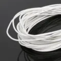 White round imitation leather cord for DIY jewelry making and accessory crafting - 2mm Diameter (5m) / White