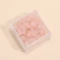 Runde rosa Glasperlen für DIY-Schmuckherstellung in einer klaren quadratischen Box - Geölte Rundperle Jade-Finish / 10g Packung (Ca. 4mm/100 Stück) / Wasserrosa Jade