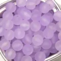 Lavendel-lila matte Acrylperlen mit Rubber-Touch für DIY-Armbänder - Lila