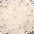 Mattweiße Acryl-Rundperlen mit Gummi-Haptik-Finish für die DIY-Schmuckherstellung - Weiß