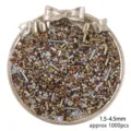 Macro view of metallic mixed glass seed and bugle beads for jewelry making - 30g/Pack (Approx. 1000 Pcs) / Bronze Series