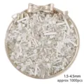 Mixed white and clear glass seed beads in round and tube shapes for DIY jewelry making. - 30g/Pack (Approx. 1000 Pcs) / White Series