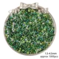 Detailed view of mixed green glass seed and bugle beads for DIY jewelry making 1000pcs - 30g/Pack (Approx. 1000 Pcs) / Green Series