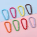 Kleurrijke aluminium D-vormige karabijnhaken in diverse gelakte afwerkingen voor DIY - 5 Stuks/Verpakking / Willekeurig Gemengde Kleuren