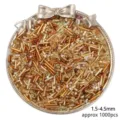 Mixed gold and amber glass beads set, 1.5-4.5mm, approx 1000pcs for DIY jewelry - 30g/Pack (Approx. 1000 Pcs) / Coffee Series