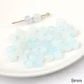 Translucent light blue 8mm jelly glass beads for DIY jewelry making handmade accessories - Jelly Round Bead / 20 Pieces/Pack (8mm) / Light Blue