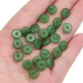 Green glass imitation jade donut beads for DIY handmade jewelry crafting - 8mm (Aperture approx. 1mm) 10 Pieces/Pack / Dark Green Jade