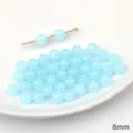 8mm sky blue glass jelly round beads for handmade DIY jewelry crafting accessories - Jelly Round Bead / 20 Pieces/Pack (8mm) / Blue