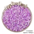 Handmade DIY mixed purple glass seed beads and bugle beads, 1.5-4.5mm, approx 1000pcs - 30g/Pack (Approx. 1000 Pcs) / Purple