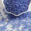 2mm blue silver-lined bugle glass beads for DIY jewelry making - 15g/Pack (Approx. 700 Pcs) / Blue