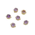 14K gold plated square charm with purple zirconia and double loops for DIY jewelry - Square Double Bail (14K Gold Plated) / 10x7mm (1 Piece) / Purple Zirconia