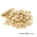 Bulk pack of 5x2mm gold flat round metal spacer beads for DIY jewelry making 500pcs - 圆片隔珠 / 500 Pieces/Pack (5x2mm) / KC Gold
