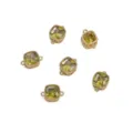 14K gold-plated square olive green zircon double-loop pendants for DIY jewelry - Square Double Bail (14K Gold Plated) / 10x7mm (1 Piece) / Yellow Zirconia